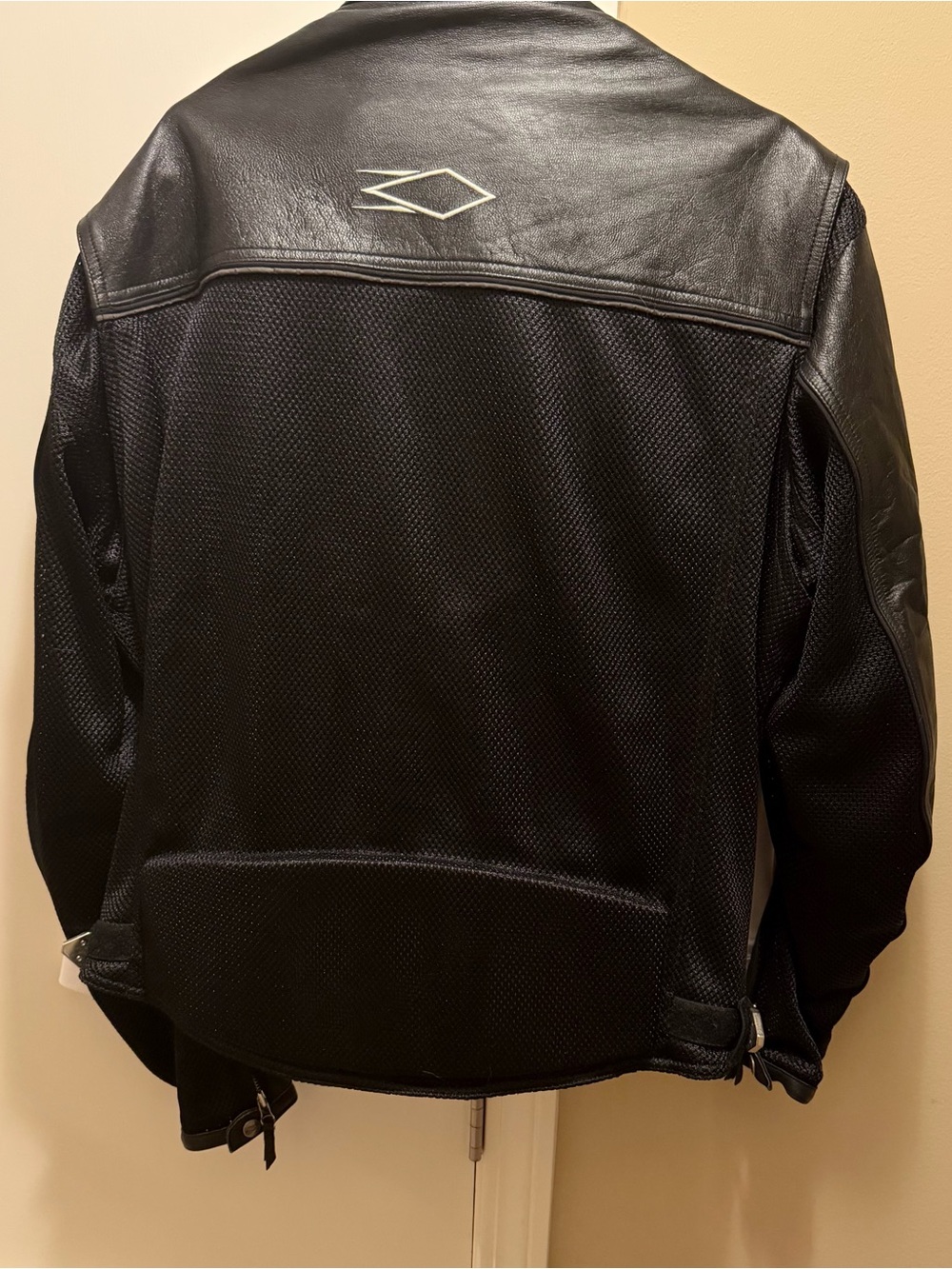 Power-Trip Logo MOTORCYCLE PLATED AND PADDED JACKET Black with Orange & Gray